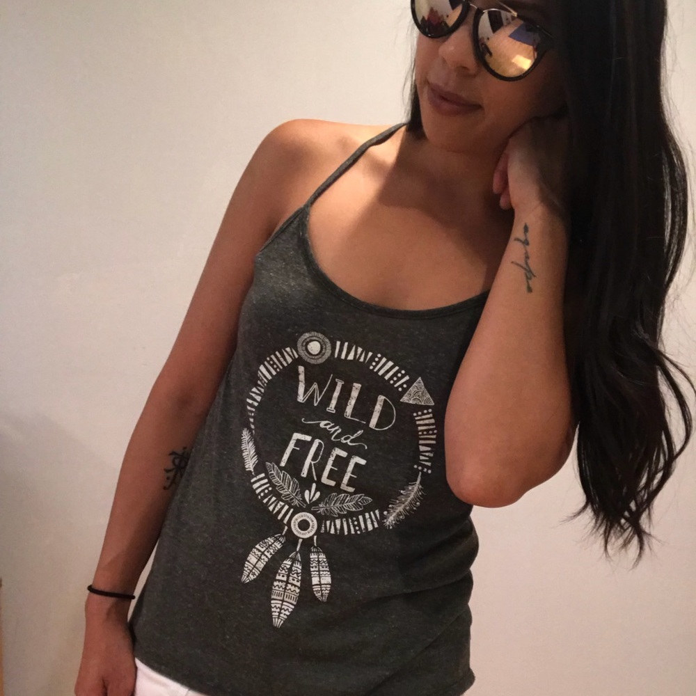 Olive tank t-back tank top